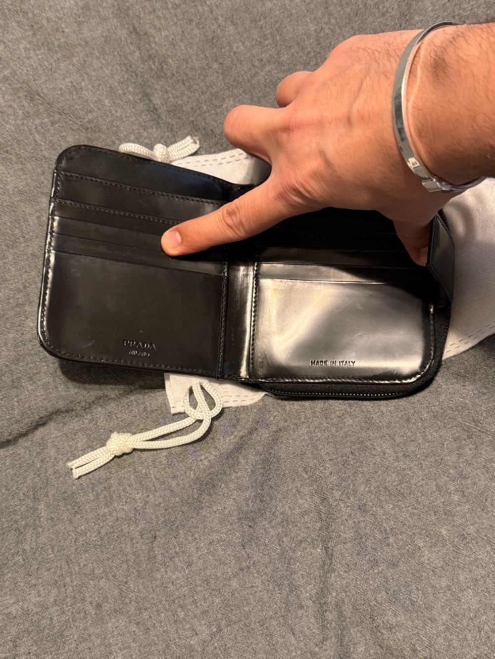 Prada Black Leather Zip-Around Wallet - Picture 6 of 12